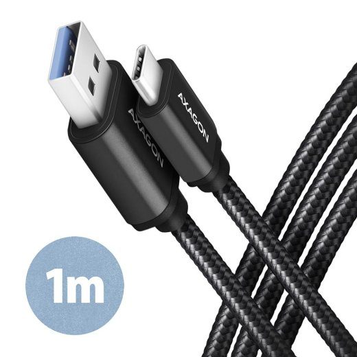 KAABEL USB-C USB3.2 1M/BLACK BUCM3-AM10AB AXAGON