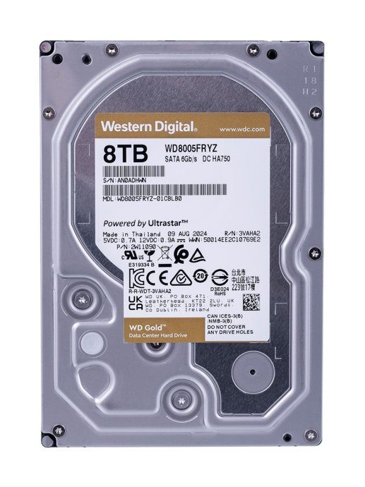 Western Digital Gold WD8005FRYZ sisemine kõvaketas 3,5'' 8 TB Serial ATA III