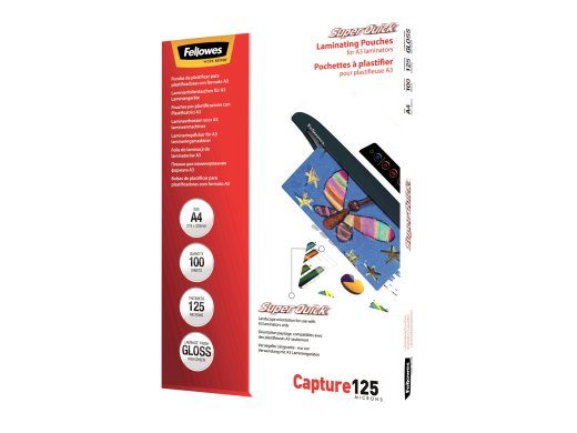 Fellowes Lamineerimiskotid SuperQuick Capture 125 mikronit Lamineerimiskotid A4 (210 x 297 mm) Läbipaistev