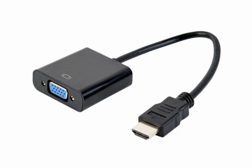 Gembird A-HDMI-VGA-04 videokaabli adapter, 0,15 m, VGA HDMI-le, must