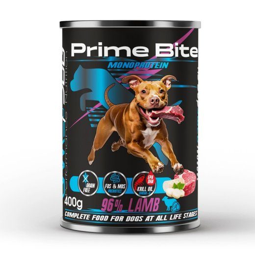 PRIME BITE Monoproteiin Lamba liha peterselliga - märg koeratoit - 400g
