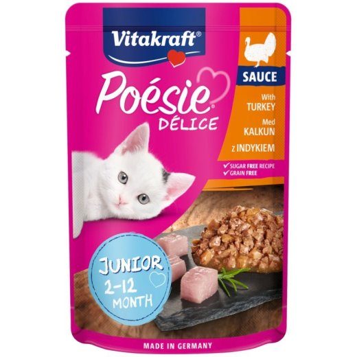 VITAKRAFT POESIE DELICE JUNIOR kalkun - märgkassitoit - 85 g