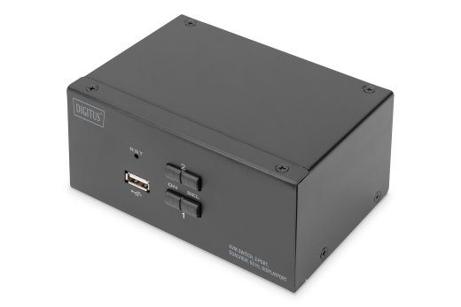 Digitus KVM Switch, 2-Port, Dual Display, 4K, DisplayPort DS-12862