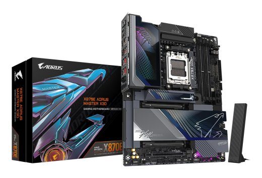 Emaplaat GIGABYTE AMD X870E pesa AM5 ATX RAM DDR5-SDRAM 4xPesad Wi-Fi Jah Bluetooth Jah 5xM.2 (M) pesade arv X870EAMASTERX