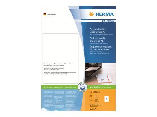 HERMA Premium aadressisildid A6 (105 x 148 mm), 800 silti