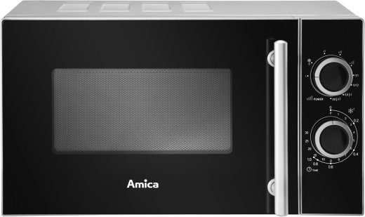 Amica AMGF20M1GS mikrobangų krosnelė Staliniame grilio mikrobangų krosnelė 20 L 700 W Juoda, Sidabrinė