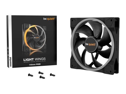 be quiet! Light Wings Ventililaator 1-pack Must 140 mm