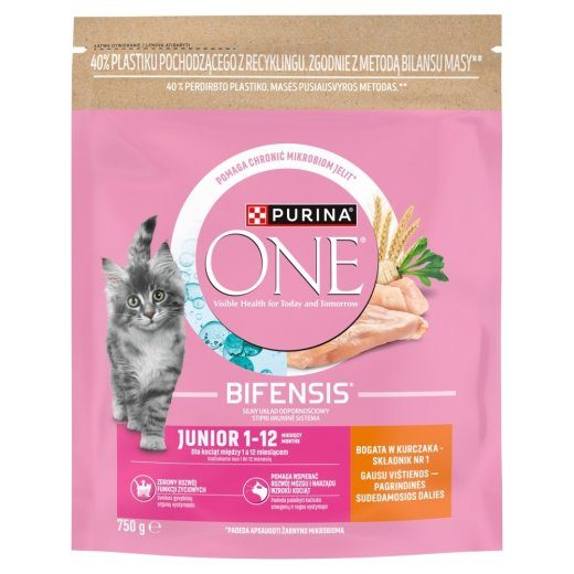PURINA One Bifensis Junior Chicken Kuiv kassitoit - 750g