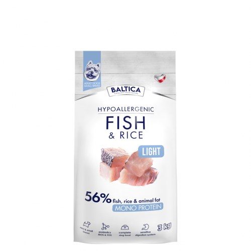 BALTICA Nutraceutic Hypoallergenic Light S Fish with rice - kuivkoeratoit - 3kg