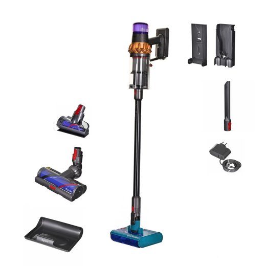 Dyson V15s Detect Submarine 2-in-1 pliitkaas puhasti, aku kuiv & märjal, kotita, 0,77 L, nikkel, kollane