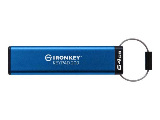 Kingston IronKey Keypad 200 64GB USB 3.2 Gen 1 Sinine Turvalik USB Drive