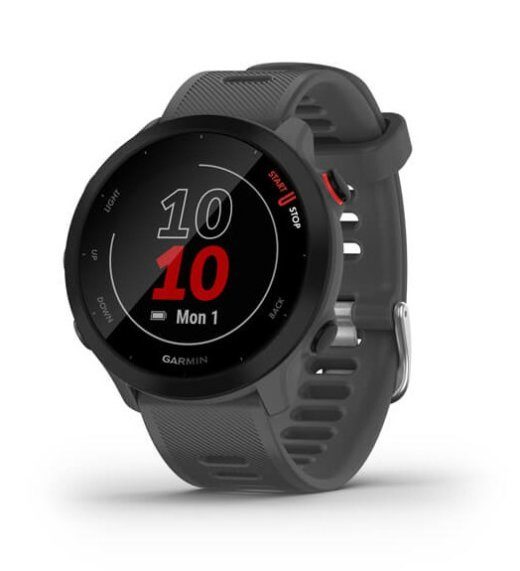 Garmin Forerunner 55 MIP 42 mm Skaitmeninis 208 x 208 pikselių jutiklinis ekranas Pilkas GPS (palydovas)