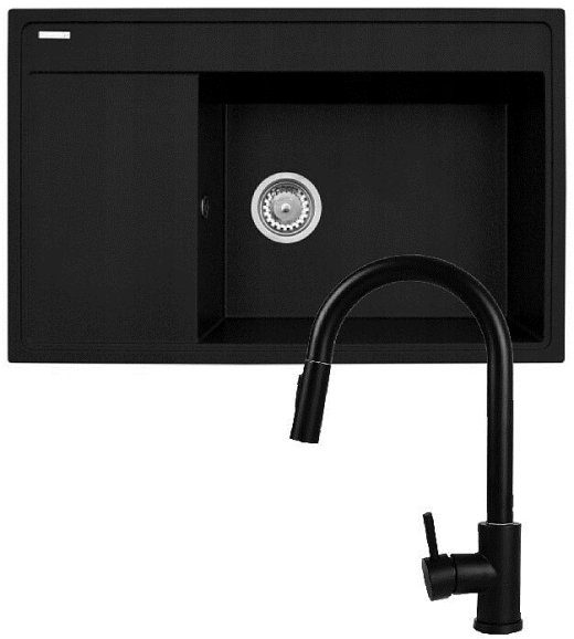 Komplekt - Laud PYRAMIS CAMEA (79x50) 1B 1D R + Kraan IDEA Black Edition - 070168502BE - Tule