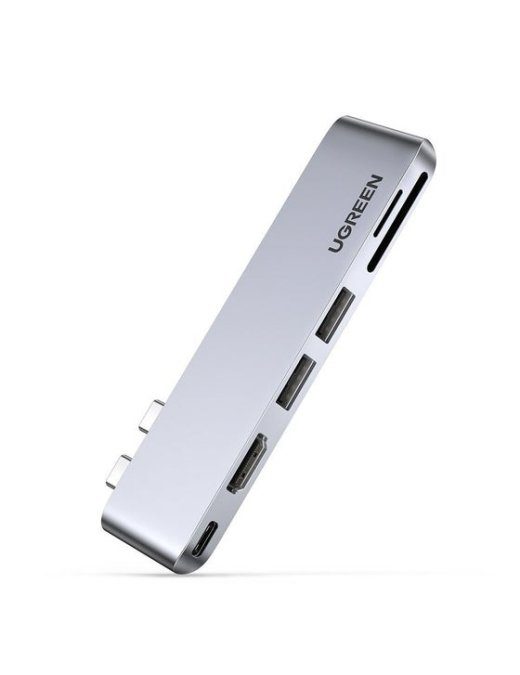 Ugreen 80856 sülearvuti dokk/portide replikaator 2 x USB 3.2 Gen 2 (3.1 Gen 2) Type-C alumiinium