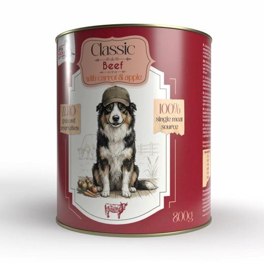 SYTA MICHA Classic Veiseliha niisket koeratoitu porgandiga, 800g