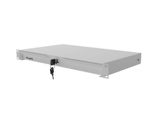Lanberg 19" Kapisahtel Sahtel 1U 270 mm hall (1U/483 × 270 mm, kandevõime kuni 30 kg)