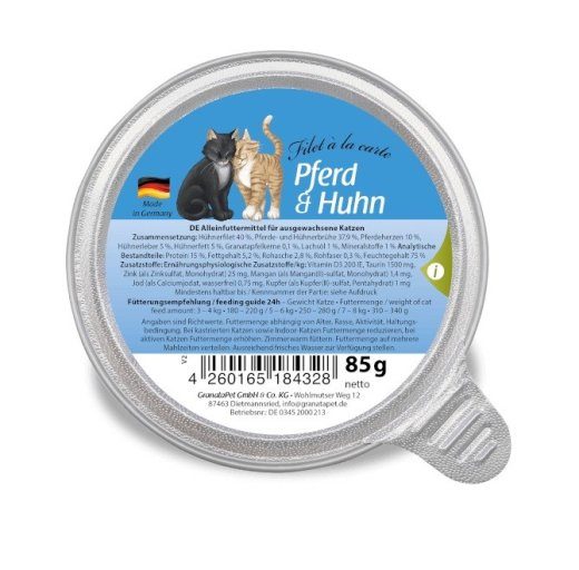 GRANATAPET Filet á la carte hobusega koos kanaga - märgkassitoit - 85g