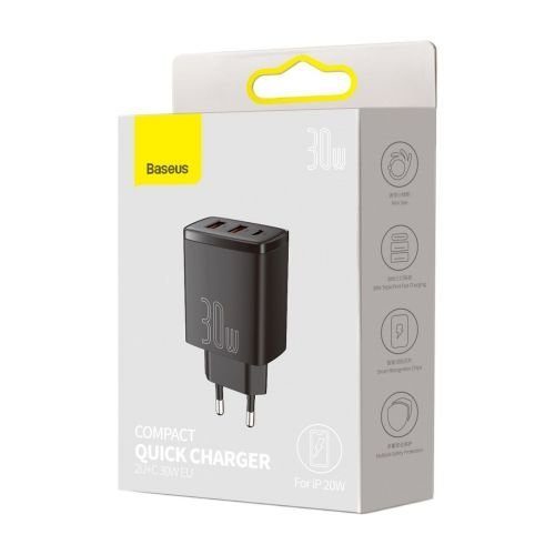 Baseus CCXJ-E01 kelioninis įkroviklis kompaktiškas greitojo įkrovimo įrenginys 30W