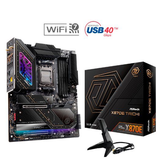 ASRock X870E Taichi WiFi EATX AM5 pesa DDR5 emaplaat