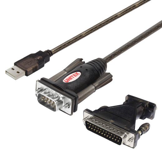 UNITEK 1,5 m USB Type-A DB-9 seriaalkaabel must
