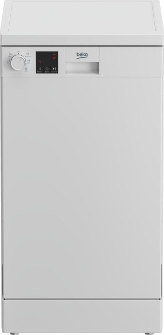 BEKO vaba seisev nõudepesumasin DVS05024W, Energiamärk E (vana A++), 45 cm, 5 programmi, Valge