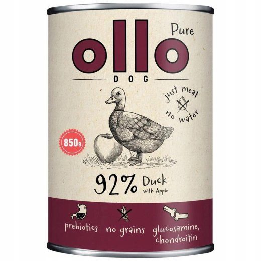 OLLO Pure Duck with apple - märg koeratoit - 850g