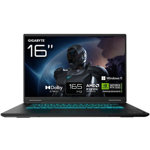 GIGABYTE GAMING A16 3WHK3DE894SH laptop AMD Ryzen™ 7 260 40,6 cm (16) WUXGA 16 DDR5-SDRAM 1 TB SSD NVIDIA GeForce RTX 5070 Wi-Fi 6E (802.11ax) Wind