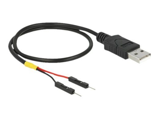 Delock USB/voolukaabel 30cm must