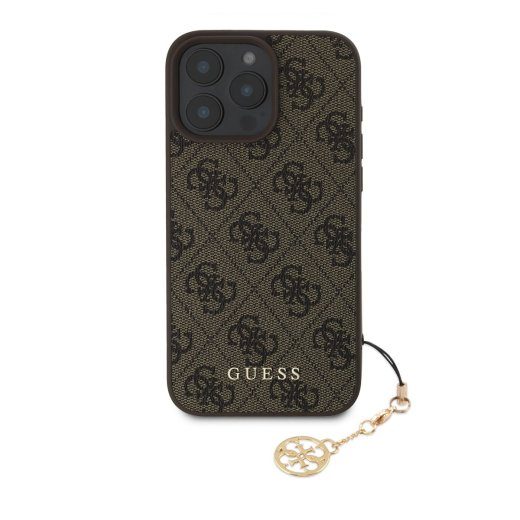Guess 4G charm ümbris iPhone 16 Pro Max Tone on Tone / Pruun