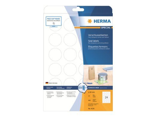HERMA eriotstarvalik/kinnitussildid 40 mm ümar (600)