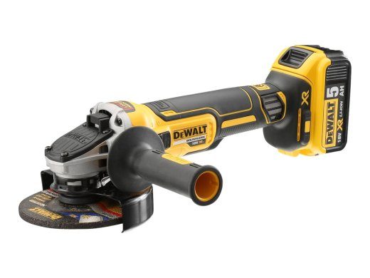 DeWALT XR DCG405P2 18V kampinis šlifuoklis su 2 baterijomis, 1000W