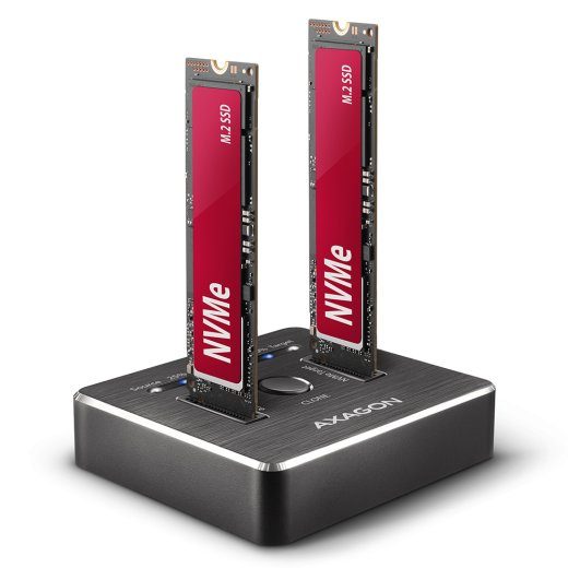 AXAGON USB-C 3.2 Gen2 - 2x NVMe CLONE DUAL SSD Dock Station ADSA-M2C