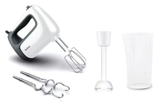 TEFAL Hand mixer HT461138 Prep'Mix+ 500 W Number of speeds 5 Turbo mode White/Grey