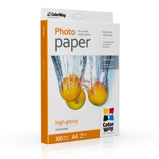 ColorWay Photo Paper, 100 sheets High Glossy 180 g/m² A4