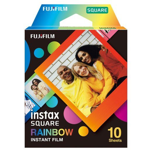 Fujifilm Instax Square Rainbow (10) Instant Film 72 x 86 mm 2.4 x 2.4" Image Area; 3.4 x 2.8" Print Size Quantity 10