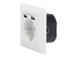Digitus Safety socket for flush mounting with 2 USB ports DA-70613