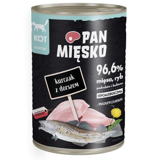 PAN MIĘSKO Chicken with Cod Wet Cat Food - 400g