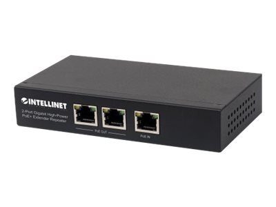 Intellinet 2-uolis Aukštos galios išplėtėjas kartotuvas, IEEE 802.3at/af galios per Ethernet metalinis kartotuvas