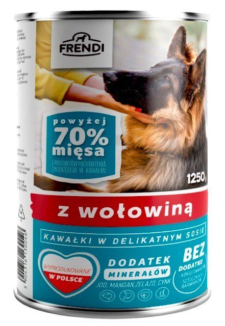 FRENDI Beef Chunks in Delicate Sauce Wet Dog Food - 1250g