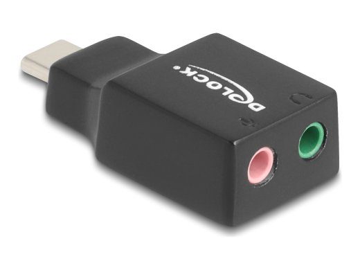 Delock USB-C adapter kõrvaklappide pesa jaoks - must