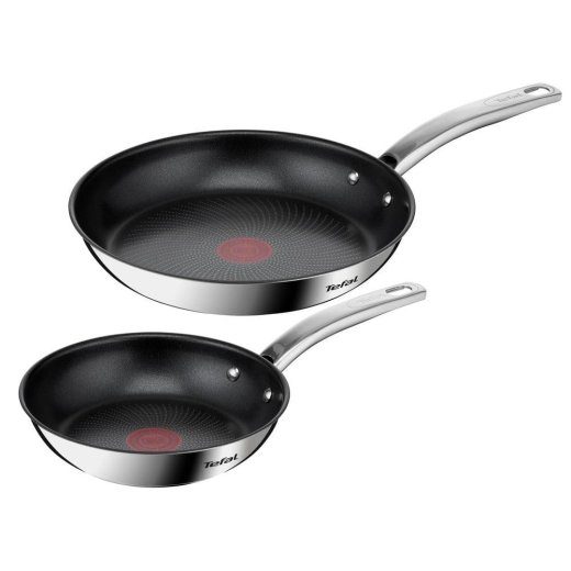 TEfal Pannkompleks Intuition B817S255 Praadi läbimõõt 20/26 cm Sobib induktsioonpliitidele Fiksne käepide Must/Hõbe