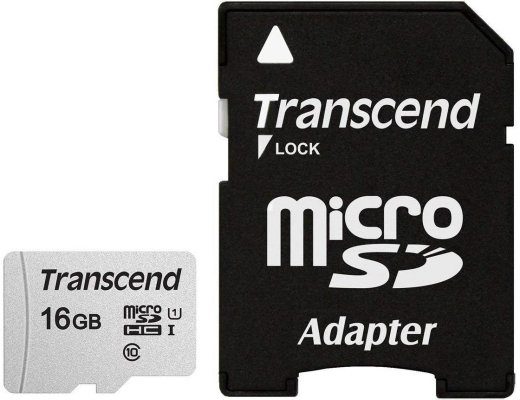 MEMORY MICRO SDHC 16GB W/ADAP/C10 TS16GUSD300S-A TRANSCEND