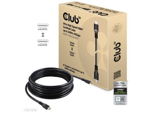 Club 3D CAC-1378 HDMI 2.1 Kaabel 7,5m Must
