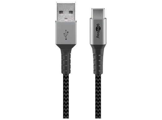 Goobay 0.5m hõbedane USB 2.0 kuni Type-C kaabel