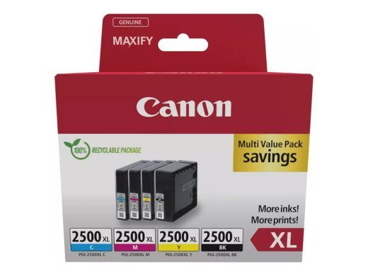 Canon PGI 2500XL BK/C/M/Y Multipack Must Kollane Cyan Magenta Tindipaak
