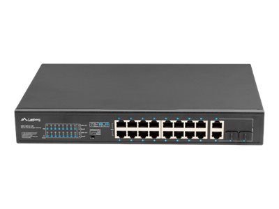 LANBERG RSFE-16P-2C-150 Lüliti 16x 100Mb PoE+/2x Combo Gigabit 150W juhtimata