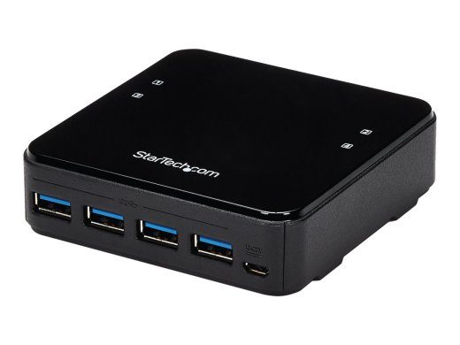 StarTech.com USB 3.0 Perifeerideade Jaotus - 4 USB 3.0 x 4 Arvutid - Mac / Windows / Linux - USB A/B - USB 4 porti Lülituslüli