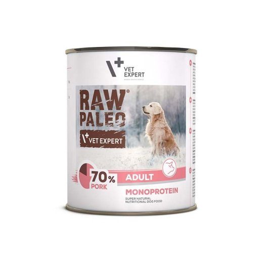 VETEXPERT Raw Paleo Adult Monoprotein Pork wet dog food - 800 g
