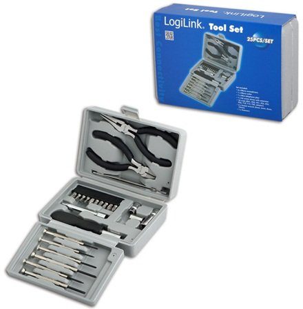 Logilink Tool Set, 25pcs Incl. transport boxThe set includes6x micro screwdrivers1x micro cutter1x mini telephone plier1x bit screwdriver with exte