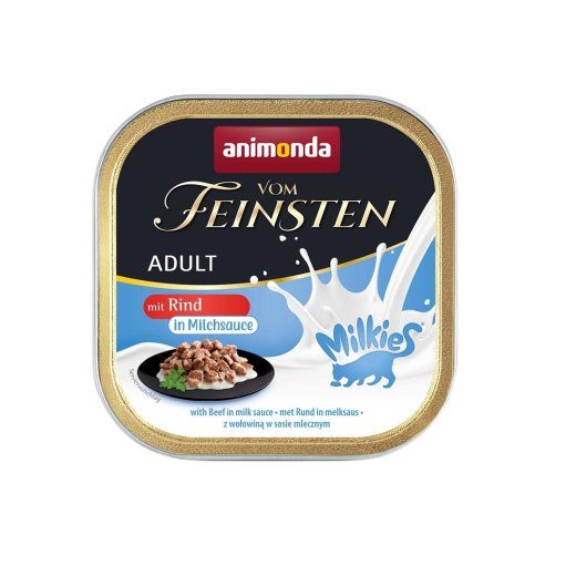 ANIMONDA Vom Feinsten Täiskasvanud Milkies veenil piimakastmes - Märgkassitoit - 100g